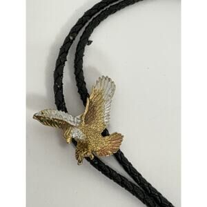Stunning Vintage Silver & Gold Vintage Southwestern Eagle Bolo Tie